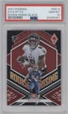 Kyle Pitts from the 2021 Panini Phoenix set featuring a Black parallel graded by PSA and given an overall grade of 10.