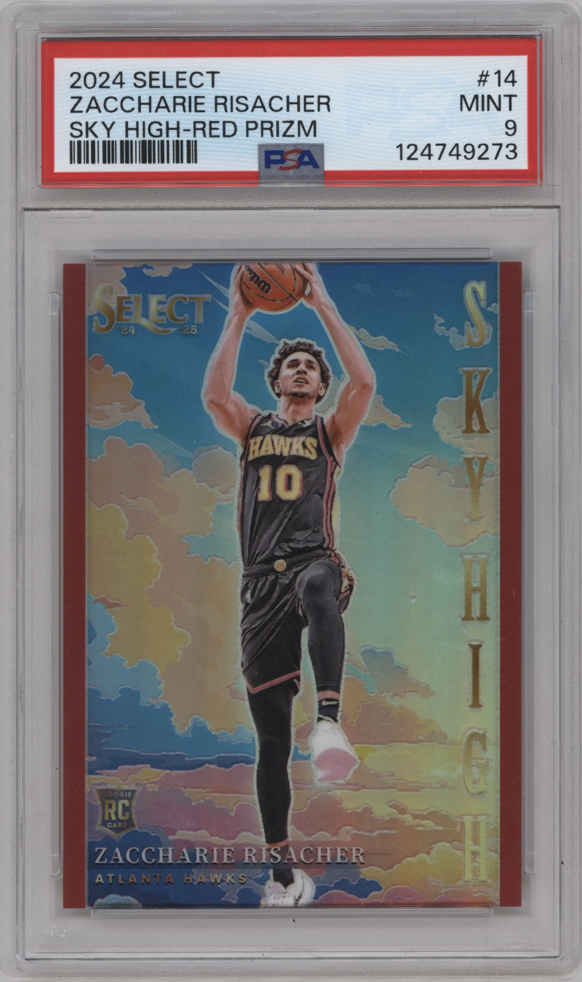 2024 Panini Select Sky High Zaccharie Risacher Red #14 PSA 9