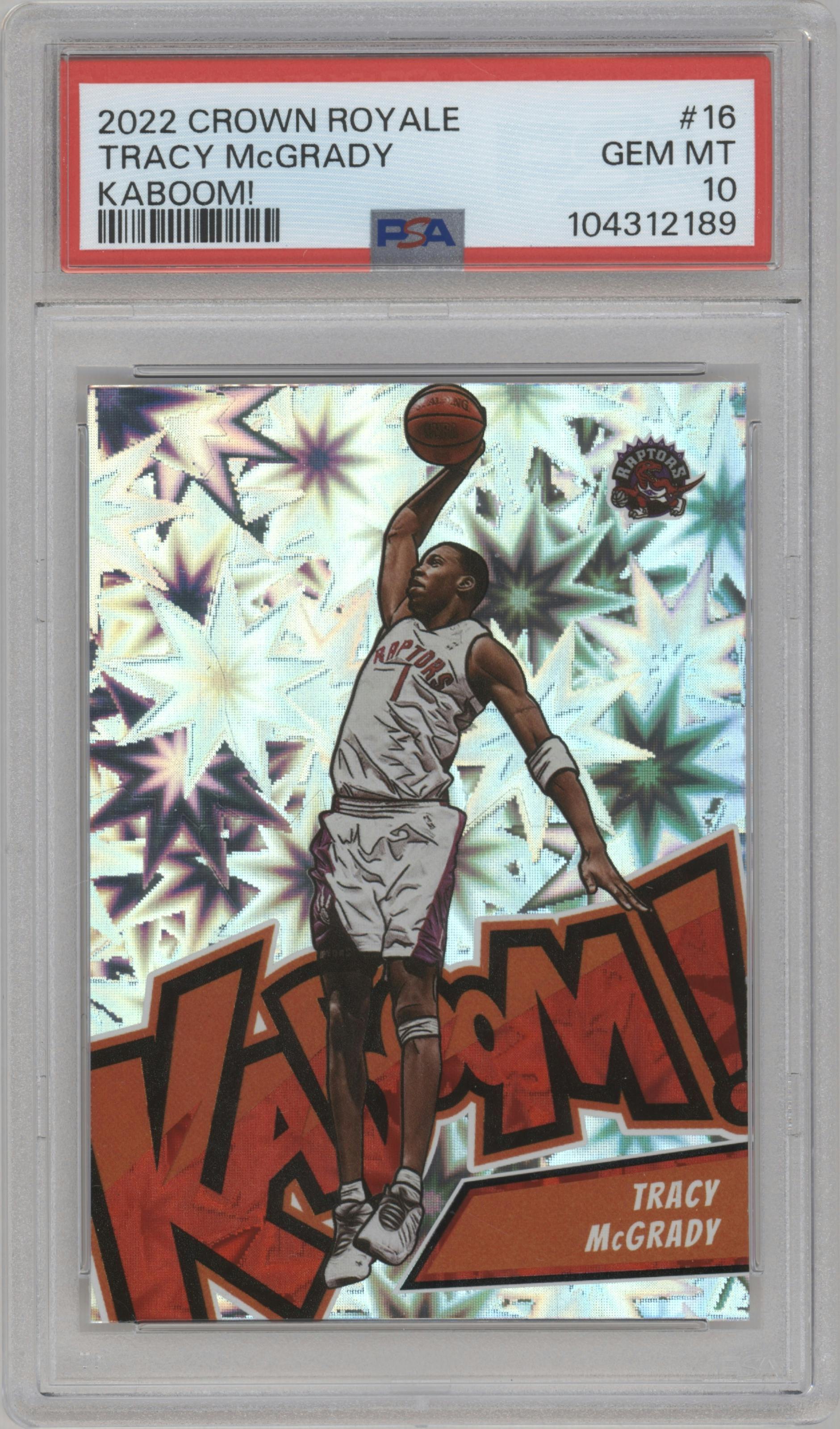 Tracy McGrady from the 2022-23 Panini Crown Royale set graded by PSA and given an overall grade of 10.