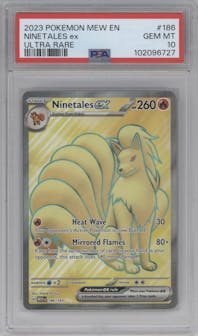 Ninetales EX from the 2023 Pokemon SV set graded by PSA and given an overall grade of 10.