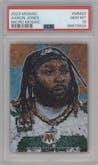 Aaron Jones from the 2023 Panini Mosaic set graded by PSA and given an overall grade of 10.