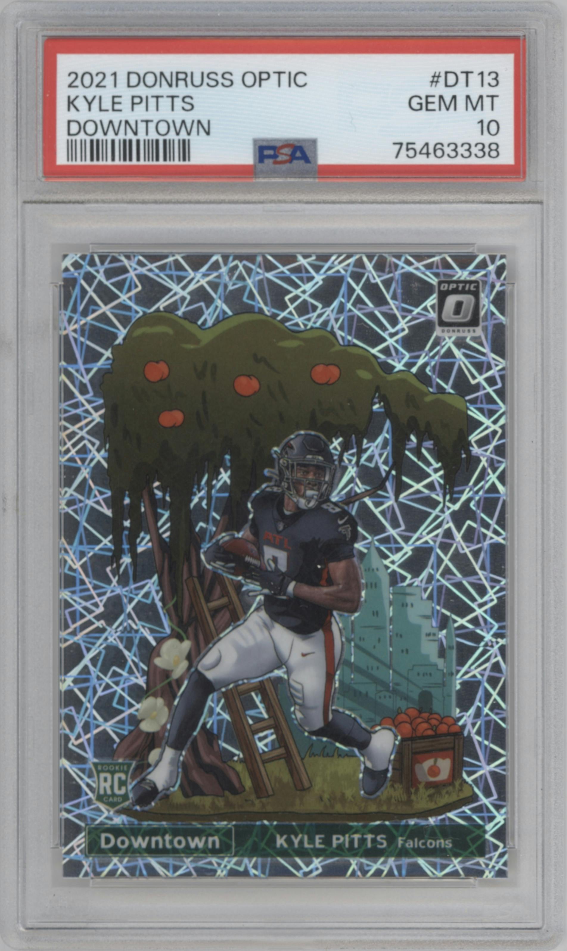 Kyle Pitts from the 2021 Panini Donruss Optic set graded by PSA and given an overall grade of 10.
