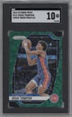 Ausar Thompson from the 2024-25 Panini Prizm set featuring a Choice Green parallel graded by SGC and given an overall grade of 10.