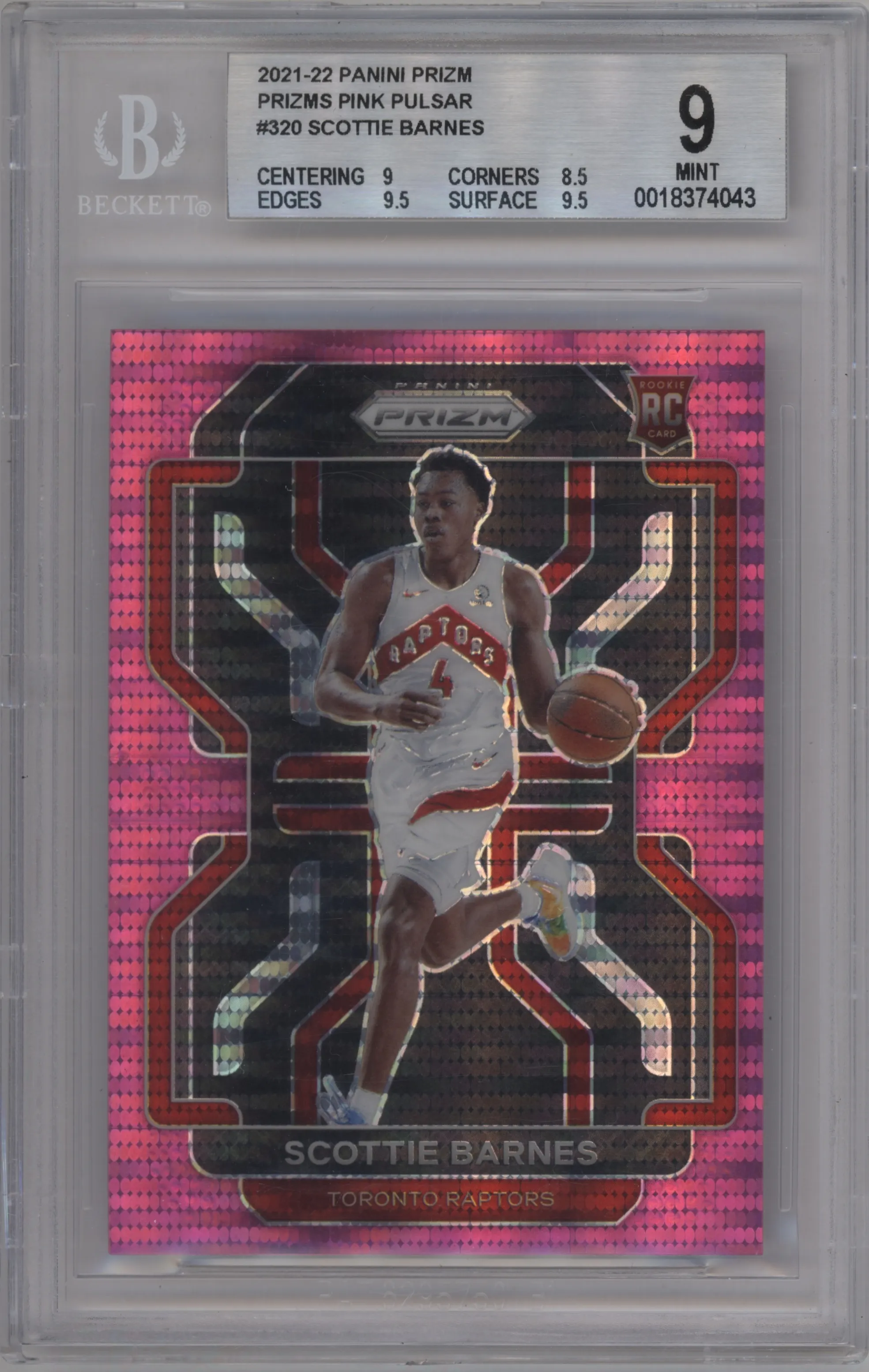 2021 Panini Prizm Scottie Barnes Pink Pulsar BGS 9
