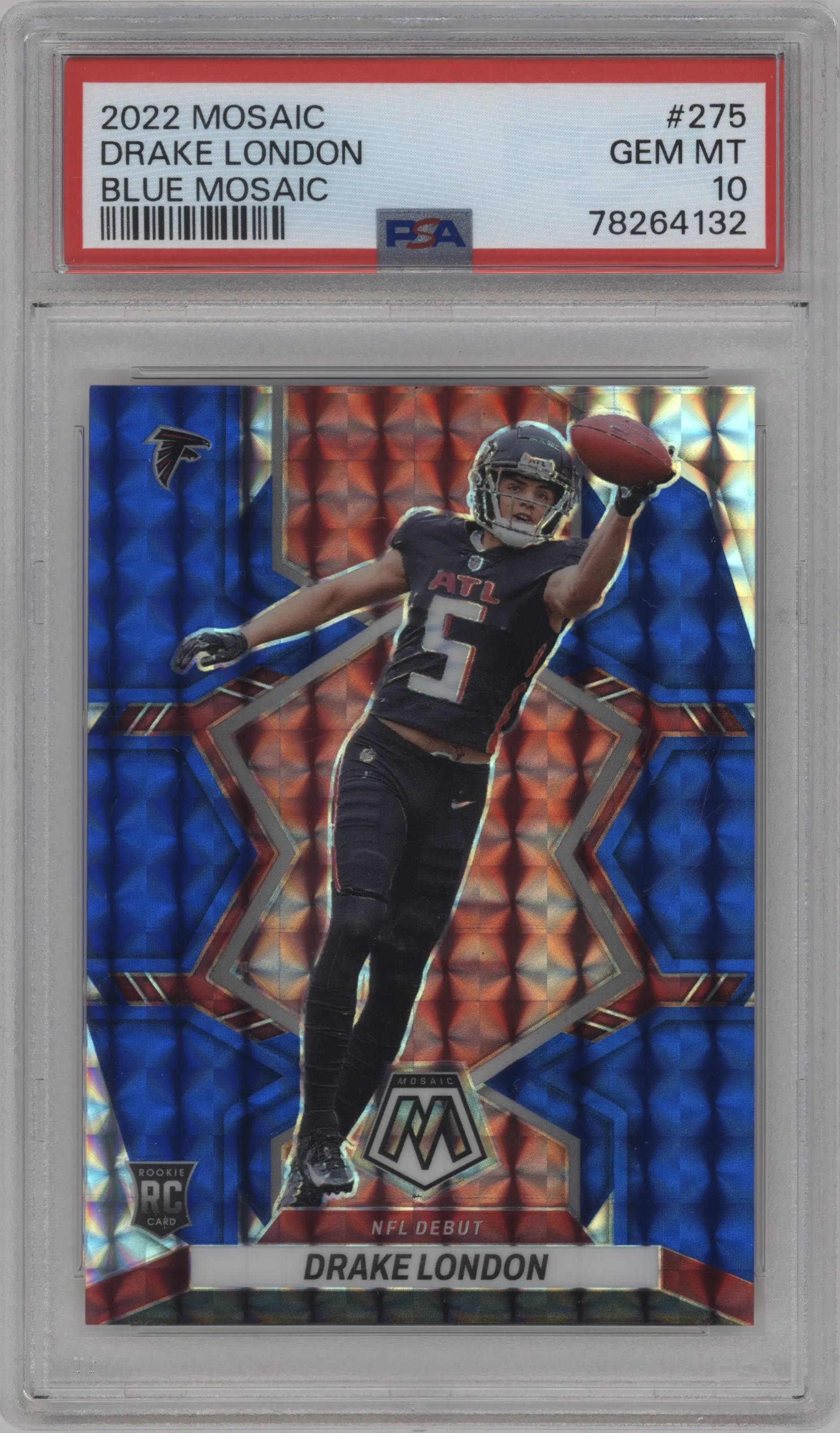 2022 Panini Mosaic Drake London Blue Mosaic #275 PSA 10