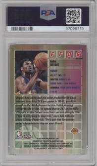 Kobe Bryant from the 2001-02 Topps Chrome set featuring a Refractor  parallel graded by PSA and given an overall grade of 9.