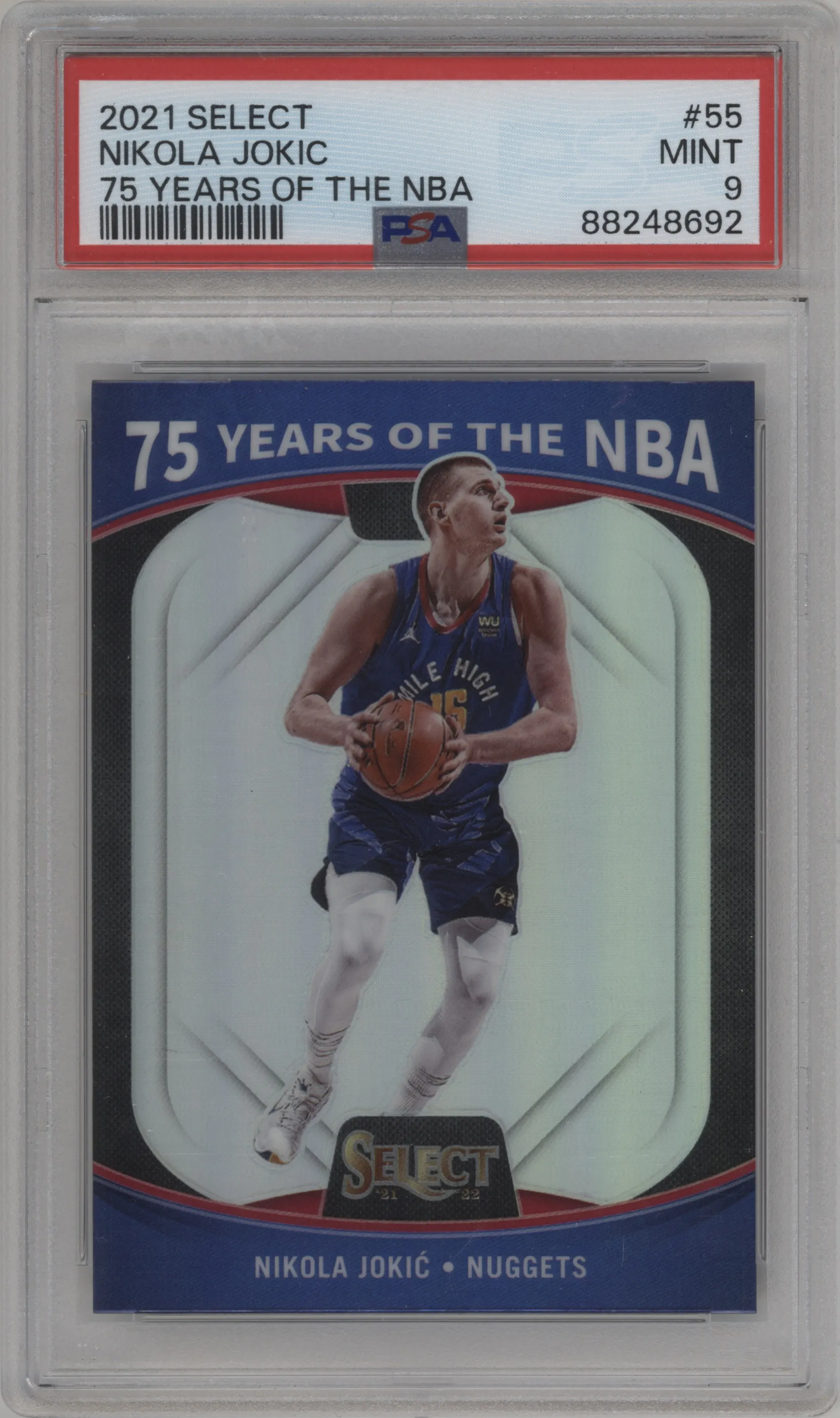 2021 Panini Select 75 Years of the NBA Nikola Jokic PSA 9