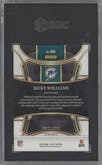 Ricky Williams from the 2023 Panini Select set featuring a White Prizm parallel graded by SGC and given an overall grade of 9.