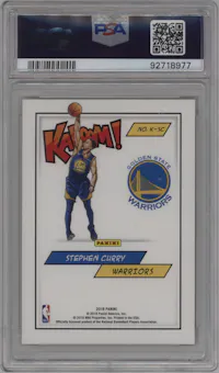 Stephen Curry from the 2018 Panini Kaboom Rewards Multi-Sport set graded by PSA and given an overall grade of 10.