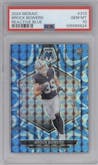 Brock Bowers from the 2024 Panini Mosaic set featuring a Reactive Blue parallel graded by PSA and given an overall grade of 10.