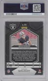 Brock Bowers from the 2024 Panini Mosaic set featuring a Reactive Blue parallel graded by PSA and given an overall grade of 10.