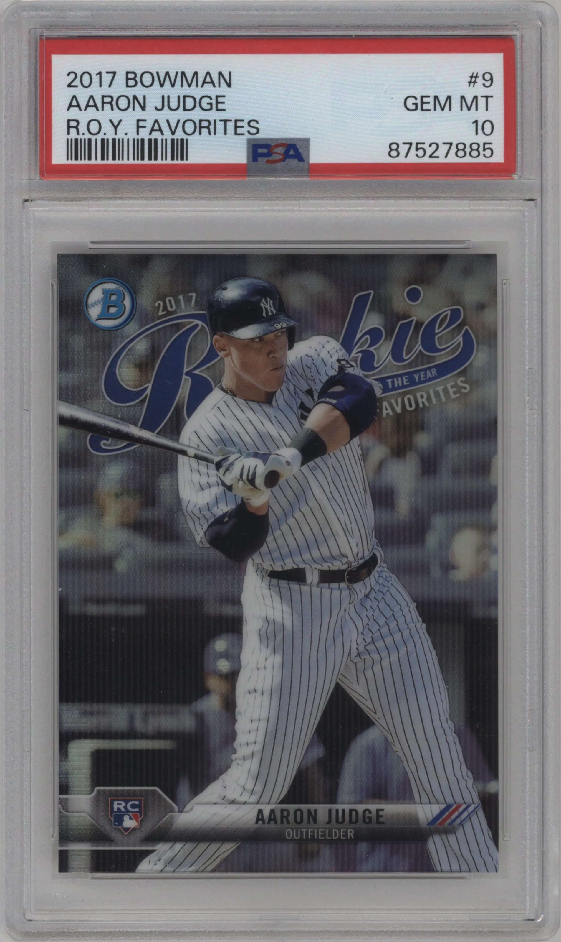 2017 Bowman ROTY Favorites Aaron Judge PSA 10