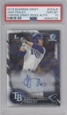 Jake Fraley from the 2016 Bowman Draft set graded by PSA and given an overall grade of 10.
