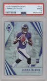 Lamar Jackson from the 2018 Panini Phoenix set graded by PSA and given an overall grade of 9.