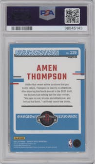 Amen Thompson from the 2023-24 Donruss Optic set featuring a Holo parallel graded by PSA and given an overall grade of 10.
