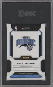 Franz Wagner from the 2021-22 Panini Prizm  set graded by SGC and given an overall grade of 10.