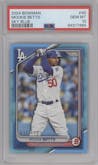 Mookie Betts  from the 2024 Bowman set featuring a Sky Blue parallel graded by PSA and given an overall grade of 10.