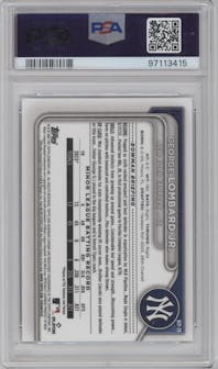 George Lombard Jr. from the 2024 Bowman set graded by PSA and given an overall grade of 9.