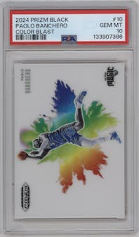 Paolo Banchero from the 2024-25 Panini Prizm Black set graded by PSA and given an overall grade of 10.