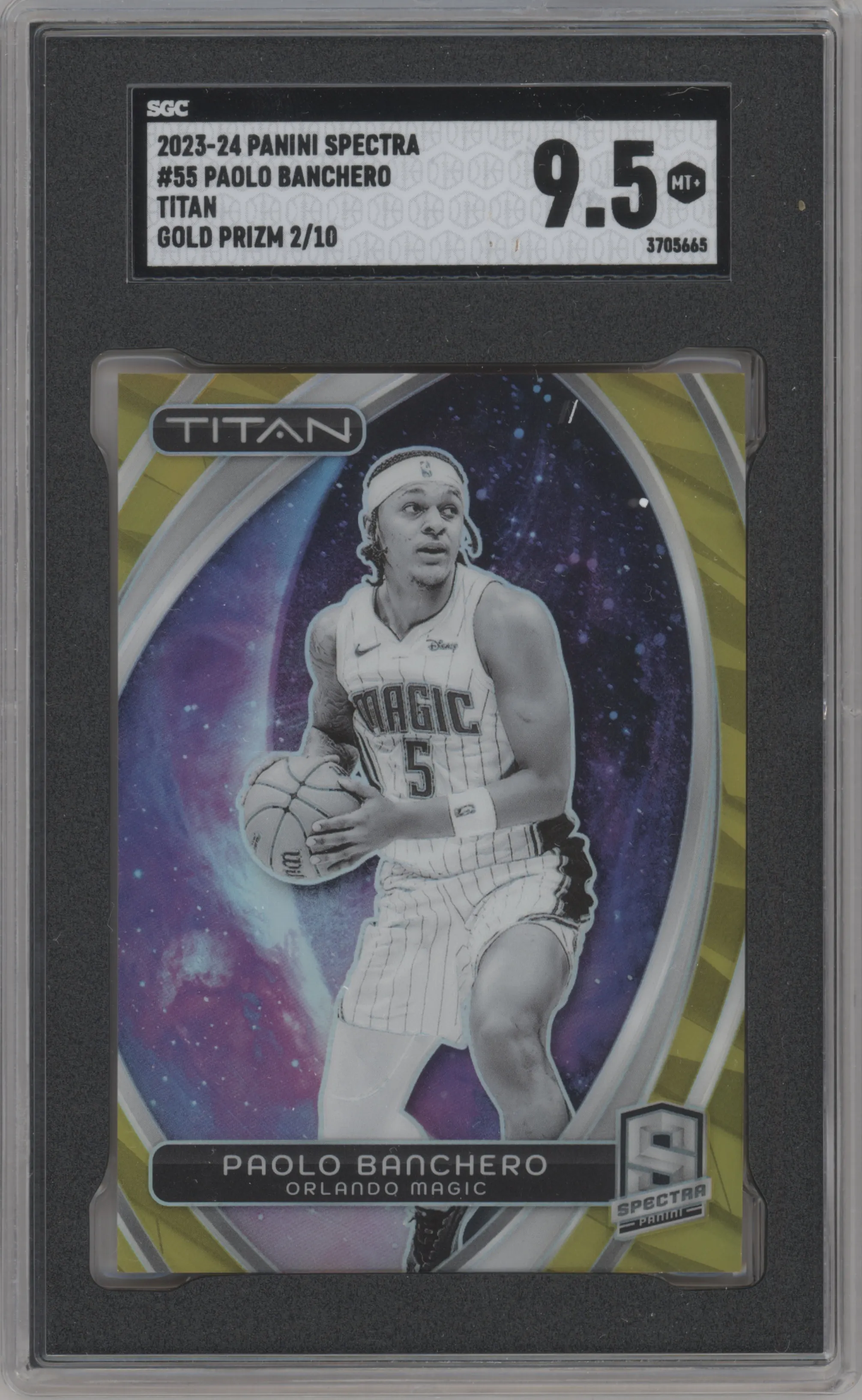 2023 Panini Spectra Titan Paolo Banchero Gold SGC 9.5
