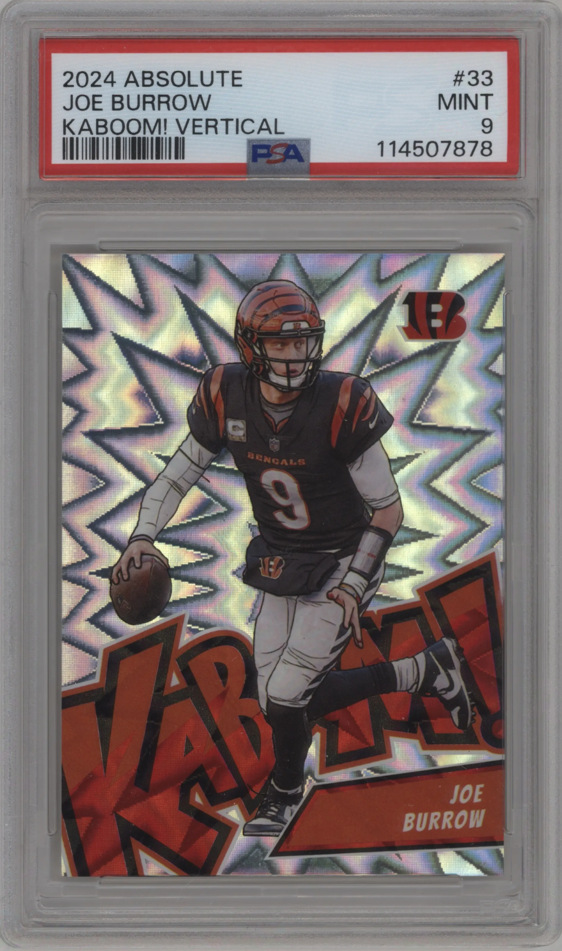 2024 Panini Absolute Kaboom Vertical Joe Burrow #33 PSA 9