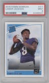 Lamar Jackson from the 2018 Panini Donruss set graded by PSA and given an overall grade of 9.