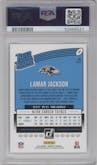Lamar Jackson from the 2018 Panini Donruss set graded by PSA and given an overall grade of 9.