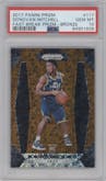 Donovan Mitchell from the 2017-18 Panini Prizm  set featuring a Fast Break Bronze parallel graded by PSA and given an overall grade of 10.