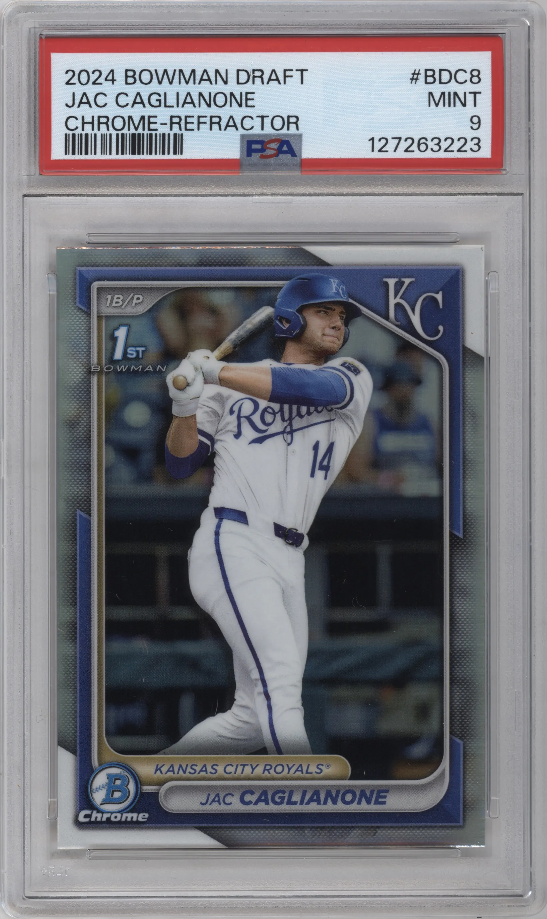 2024 Bowman Draft Chrome Jac Caglianone Refractor PSA 9