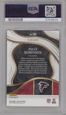 Bijan Robinson from the 2023 Panini Select set featuring a Tri-Color parallel graded by PSA and given an overall grade of 10.