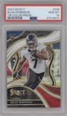 Bijan Robinson from the 2023 Panini Select set featuring a Tri-Color parallel graded by PSA and given an overall grade of 10.