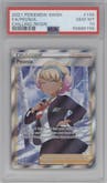 Peonia from the 2021 Pokemon SWSH set graded by PSA and given an overall grade of 10.