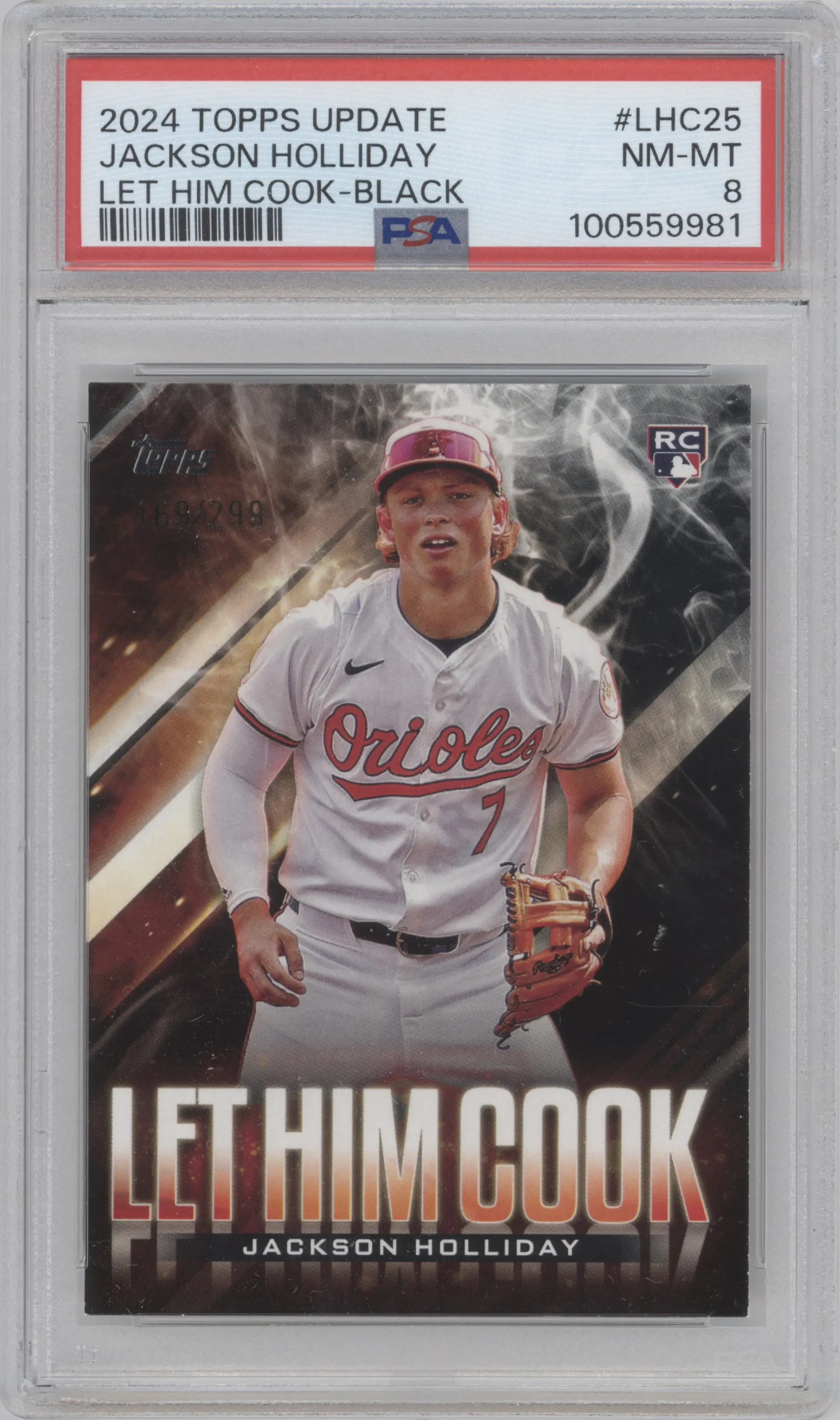 2024 Topps Update Let Him Cook Jackson Holliday Black PSA 8