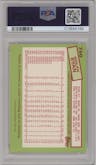 Nolan Ryan from the 1985 Topps set featuring a Tiffany parallel graded by PSA and given an overall grade of 8.