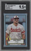 Mike Trout from the 2023 Topps Chrome Lids set featuring a Refractor parallel graded by SGC and given an overall grade of 9.5.