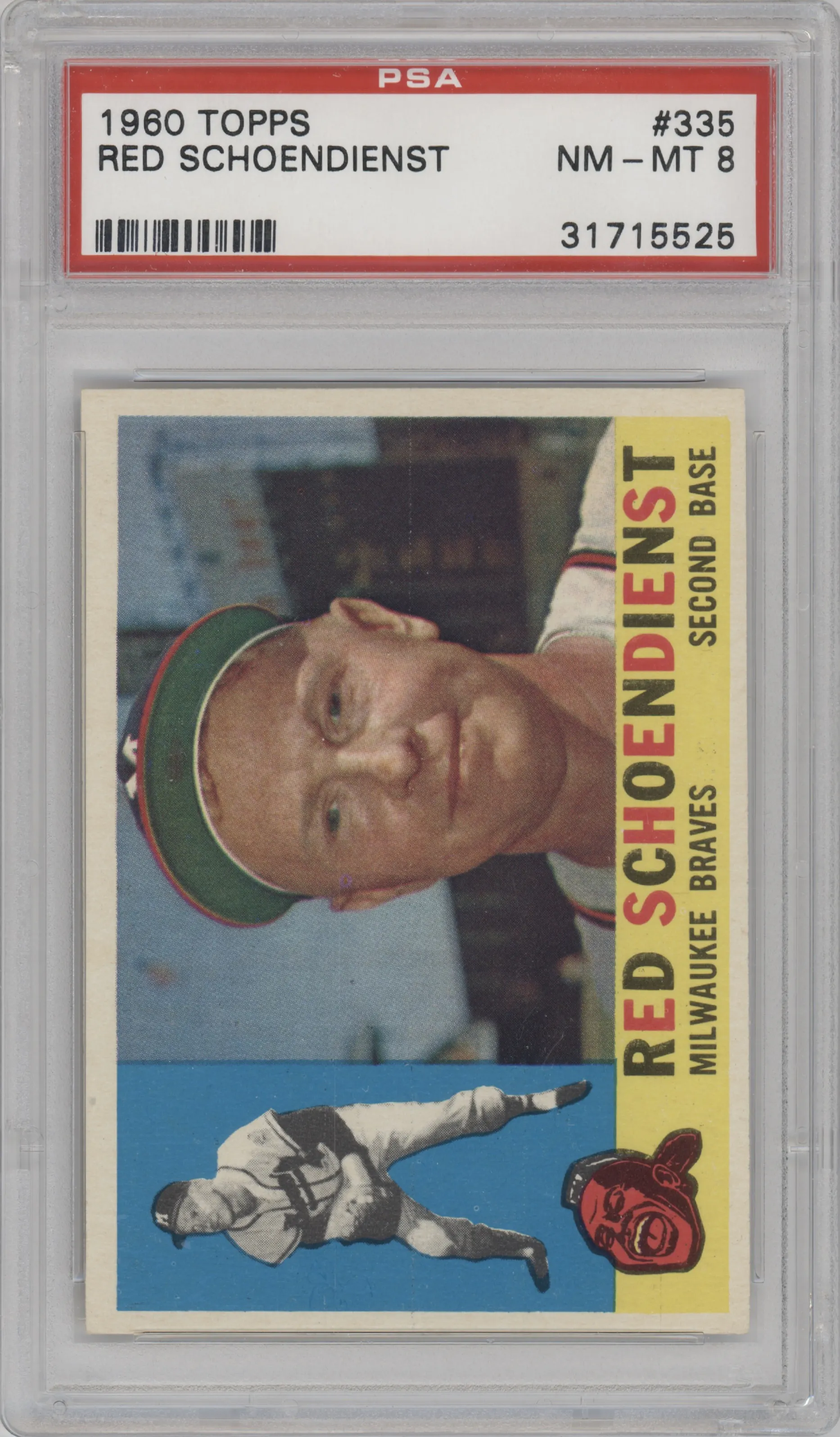 1960 Topps Red Schoendienst #335 PSA 8