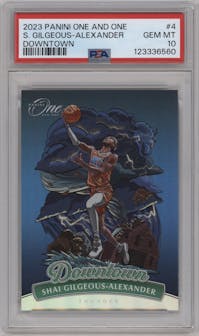 Shai Gilgeous-Alexander from the 2023-24 Panini One and One set graded by PSA and given an overall grade of 10.