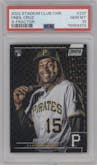 Oneil Cruz from the 2022 Stadium Club Chrome set featuring a X-Fractor parallel graded by PSA and given an overall grade of 10.