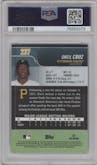 Oneil Cruz from the 2022 Stadium Club Chrome set featuring a X-Fractor parallel graded by PSA and given an overall grade of 10.
