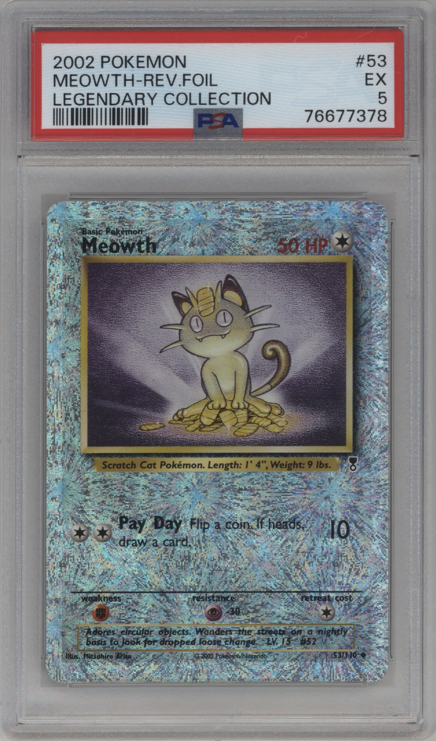 2002 Pokemon Legendary Collection Meowth #53 PSA 5