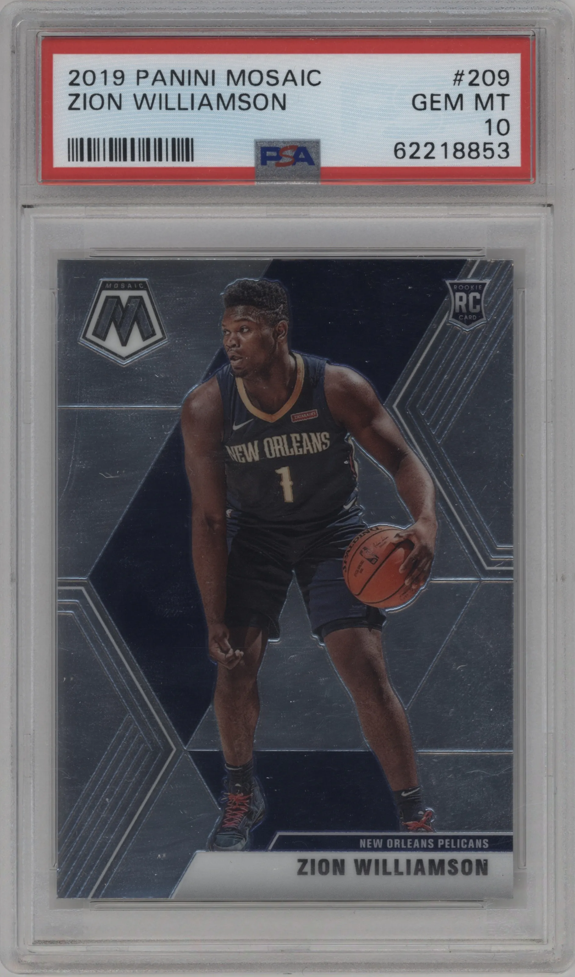 2019 Panini Mosaic Zion Williamson PSA 10