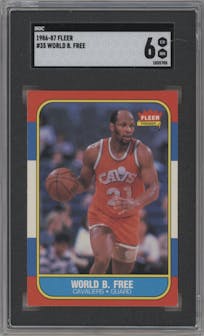 World B. Free from the 1986-87 Fleer set graded by SGC and given an overall grade of 6.
