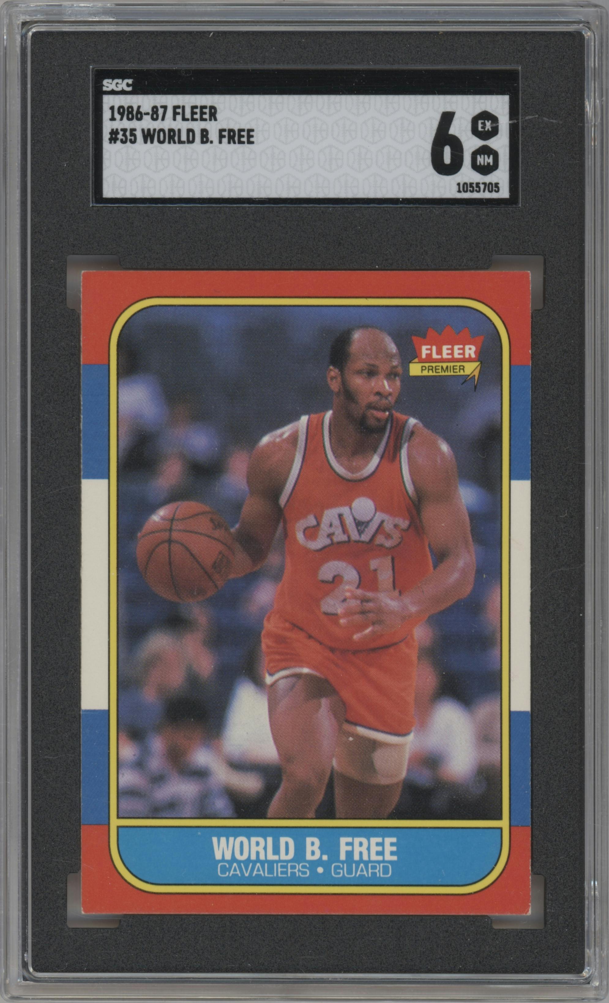 World B. Free from the 1986-87 Fleer set graded by SGC and given an overall grade of 6.