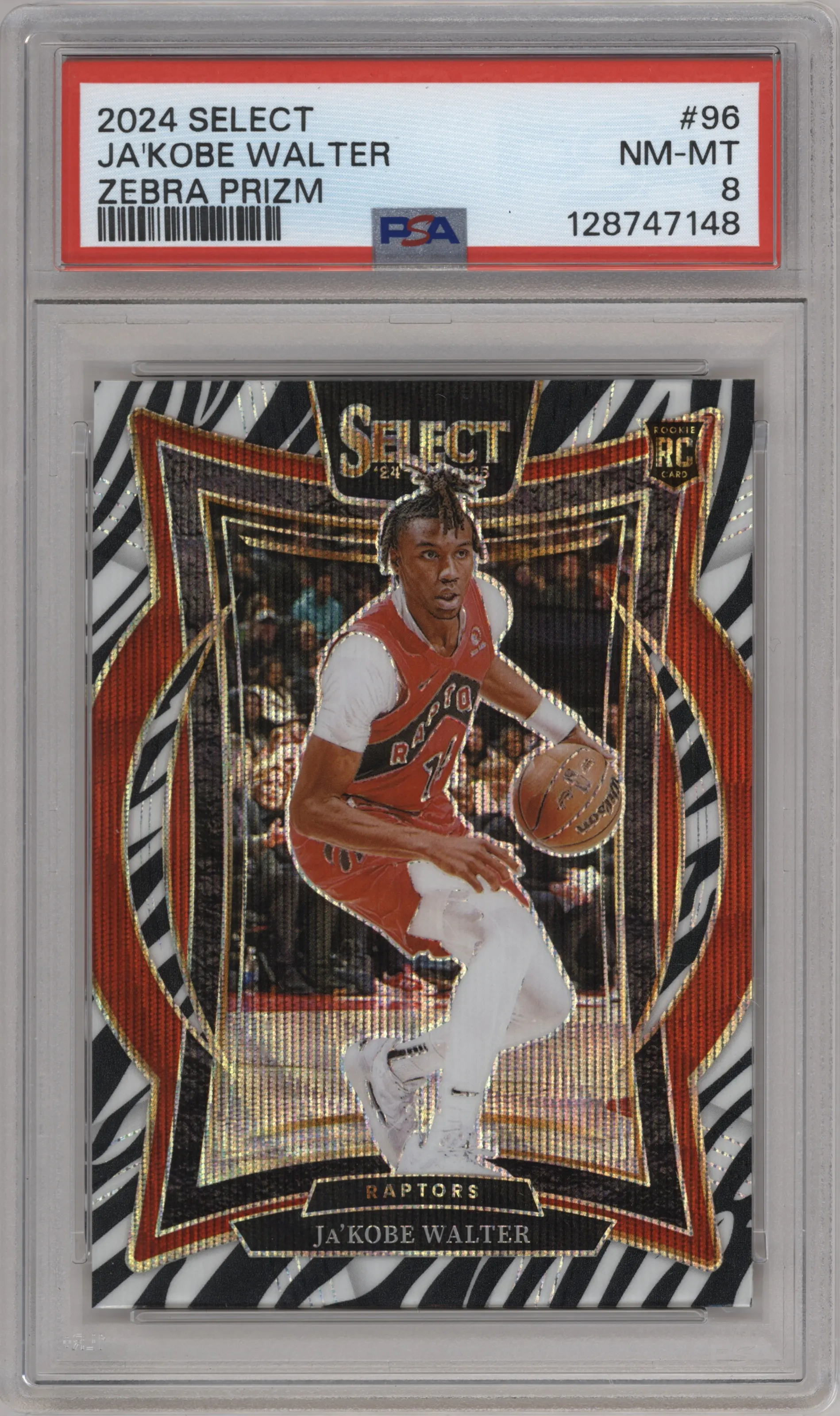 2024 Panini Select Ja'Kobe Walter Zebra PSA 8