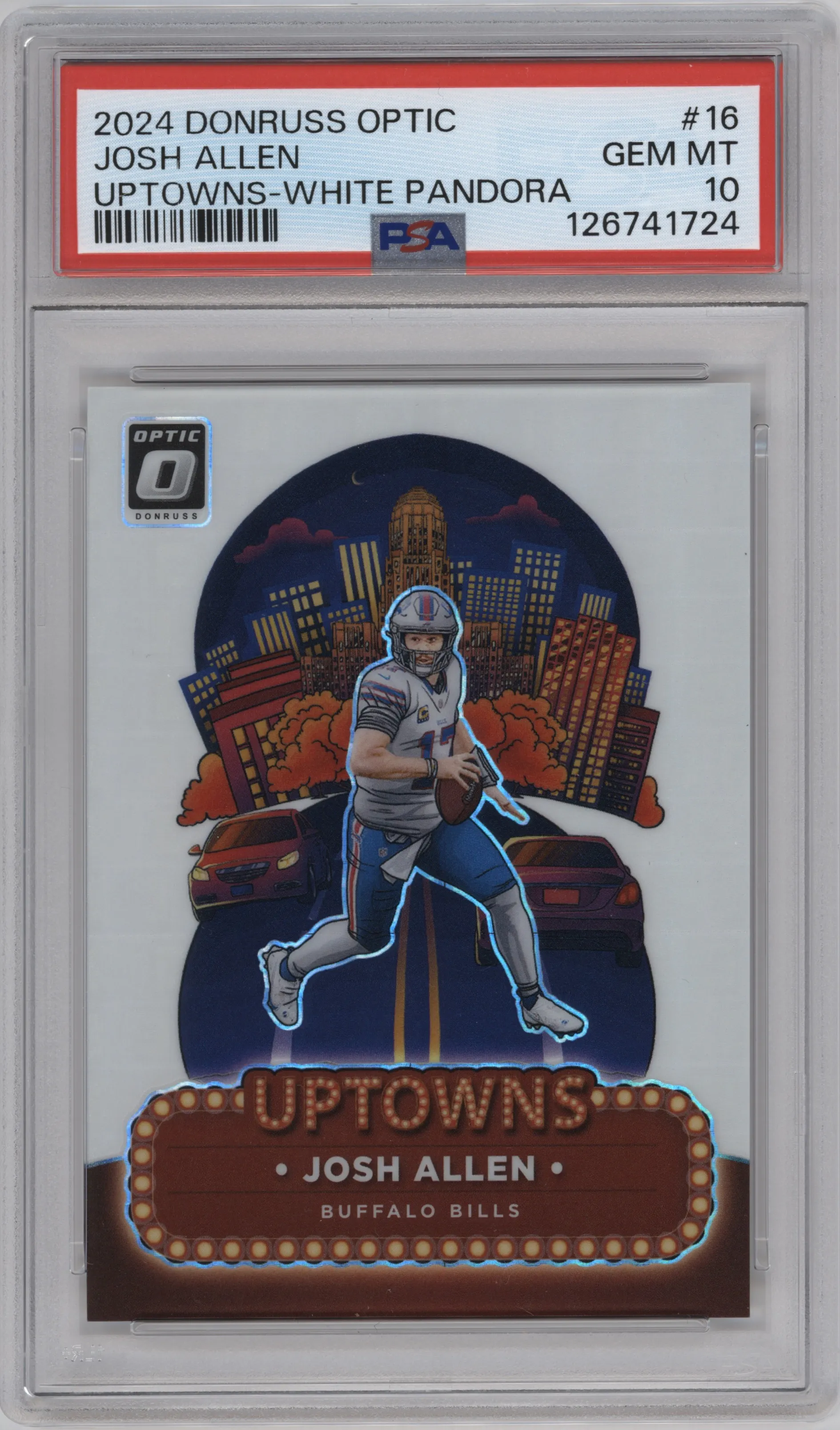 2024 Donruss Optic Uptowns Josh Allen White Pandora #16 PSA 10
