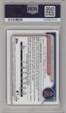 Christian Moore from the 2024 Bowman Draft set featuring a Black Refractor parallel graded by PSA and given an overall grade of 10.