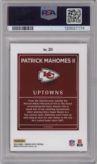 Patrick Mahomes II from the 2024 Donruss Optic set graded by PSA and given an overall grade of 9.