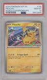 Pikachu from the 2024 Pokemon SV set featuring a 2024 World Championship parallel graded by PSA and given an overall grade of 10.