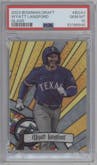 Wyatt Langford from the 2023 Bowman Draft set graded by PSA and given an overall grade of 10.