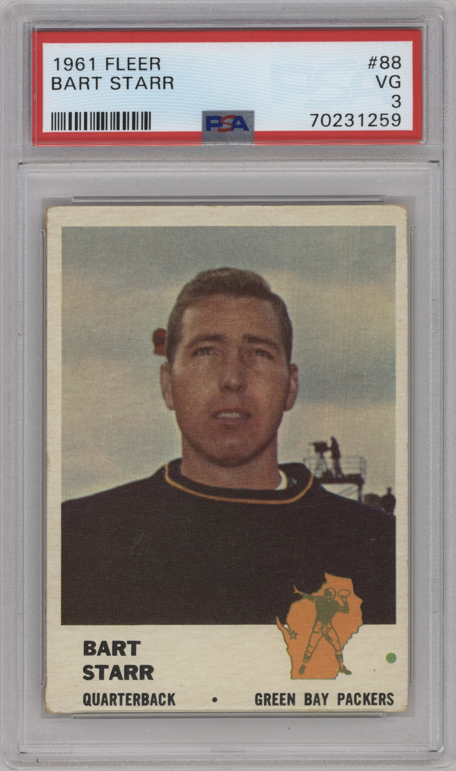 1961 Fleer Bart Starr PSA VERY GOOD 3 #88 PSA 3